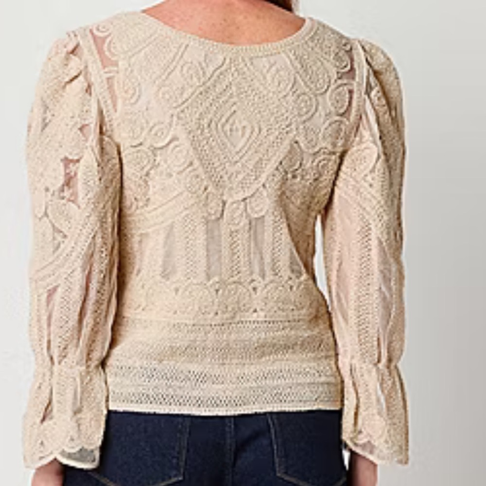 NWT Ultra Pink Womens Round Neck Long Sleeve Blouse size XL - Picture 6 of 12